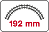 Empfohlener Mindestradius 192 mm (N)